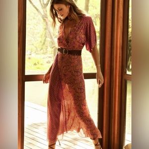 VIX Paula Hermanny Maisa Silk Blend Maxi Dress Cover-up NWT